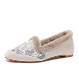 Zingj Shoes Single Shoes Lotus Embroidered Cloth Shoes With Cheongsam Pointed Muller Women's Shoes Spring And Autumn