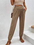 2025 Women's Home Trousers Temperament Casual Loose Bag High Waist Girded Trousers