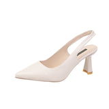 High Heels Women Tip 2025 New Autumn After The White Leather Air Single Shoes Black Fine Summer