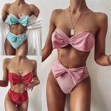 Zingj New Swimsuit Hot Swimsuit Women's Split Bright Silk Bikini