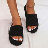 Fur Slippers Women's New Autumn 2025 Candy Flat Bottom Thick Bottom Wear Fashion