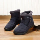 Boots Women Ankle Boots Cotton Fabric Femmes Bottes Plush Shoes Ladies Booties Waterproof Shoes Buty