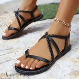 Summer Beach Sandals Women's Toes Weave Flat-Bottomed Slippers