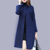 Coat Woman In The Long 2025 Autumn And Winter Of The New Hepburn Wind Large Size Repair Slim Thin Coat Suit