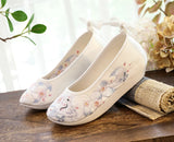 Zingj Shoes, Hanfu Shoes Ancient Style Ancient Thick Platform With Embroidered Cloth Shoes And Autumn And