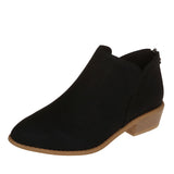 Coarse And Short-Skinned Boots Women's Sharp Tips And Zippered Velvet And Ankle Boots Women's Martin