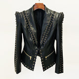 New Star Fashion Heavy Worker Chicken Eye Tie Repair Leather Suit Jacket Jacket Jacket