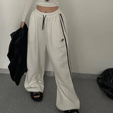 Piping Details Embroidery Logo Baggy SweatpantsOutfit