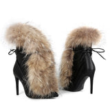 Banquet Fashion Hairy Tip High With Large Size 44 Female Short Boots Boots
