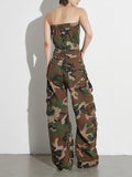 Personality Hipster Wind Series 2025 Autumn Chest Button Door Multi-Pocket Women's Casual