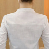 Linen Women Shirt New In Blouse Women Hollow Out O-neck Long Sleeve Casual Shirts and Blouses 2023 Fashion Women