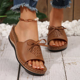 Summer New Women's Thick Bottom Slippers Large-Size With Fish Mouth Slope And Thick