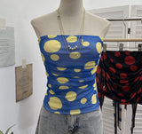 Shooting Holiday Storm Spot Bump Color Mesh Strapped Braped Vest Female Summer Dew Back Hottie Top