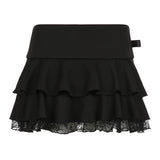 Bow Spliced Half-Dressed Girl 2025 Low-Waist Sexy A-Shaped Skirt Hottie INS New Short