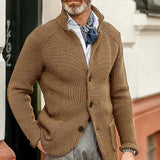 New Products - Dress Men's Casual Long-Sleeved Pure Color Knit Coat Men's