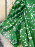 Women Floarl Dress Vintage V-Neck Short Sleeve Printed A-Line Elegant Midi Vestidos Female Casual Robe Bohemian 2023