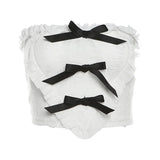 Zingj 2024 New Women's Wear Chic Sexy Bow Tight Love Flounce Small Vest-Outfit