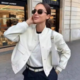 Women's ZA Autumn New Large Pocket Bomber