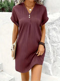 Women's 2025 New V-Neck Solid Color Jacket Comfortable Casual Button