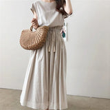Dress 2025 Summer New Can Be Loose Waist Generous Cotton Linen Dress