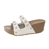 Cool Slippers Women's Summer 2025 New Slope And Thick-Bottomed Fashion Beaded Beach Slippers