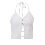 Zingj Women's Spring 2024 New Hot Selling Sex Navel Hollow Hanging Neck Short Belt