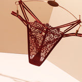 Net Yarn Transparent Sexy T-Tong Trousers Women Scarless Temptation Fine Diamond Jewelry Solid Color Low-Rise Girls T Pants