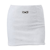 Zingj Women's Winter 2024 New Fashion Sexy Pure Hair Warm Mini Hip Skirt Short