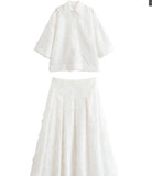 For Women's Clothing INS Explosive Temperament Tuxed Feather Shirt + Skirt