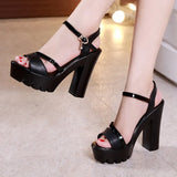 Super High Heels, Thick Heels, Waterproof Platform Sandals, Women's Extra Small Size Muffin Thick Soles, Models, Cheongsam, Walking