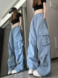 Zingj Ancient Ways Add Velvet Add Thick Cargo Pants Female Autumn Winter High Waist Wide Leg Design Feeling Loose Casual Straight Tube Trousers