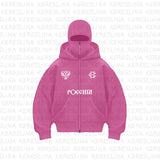 Tide Brand Double Hat Design Letter Hoodie Autumn And Winter Men And Women The Same Loose Y2K Tidive