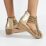 New Slope And Water Drill Fish Mouth Sandals Women Soft-Soled Toe High-Heeled Roman Shoes Roman