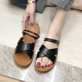 Drag Women Wear Cold Drag Summer New Korean Version Of Thick-Soled Cross Two Wearing Sandals Students Leisure Beach Shoes Women