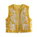 Explosion Women's ZA Fashionless Sleeveless Embroidered Vest Women's