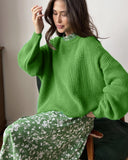 And Winter Ins Style Imitation Marince Sweater Women Lazy Style Temperament Loose Ultra-Soft Knitted Tops