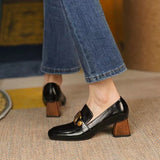 Retro Shoes Female British Style Retro Commut Brown Thick Heel High Heels Mary Jane Single