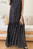 Sleeveless Fashion New Women Polka Dot Dress Korea Casual Loose Vest Dress Ladies Womens Cotton Pullover Long