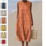 And Summer 2025 New Sleeveless Casual Print Temperament Dress Dress Body Small Fresh Casual