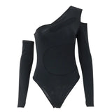 Zingj 2023 Women's Wear Inclined Rotator Cuff Sleeve Gauze Fashion Sexy Hot Girl Temperament Slim