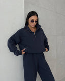 New Casual Fashion Splicing Thick Long-Sleeved Trousers