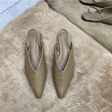 Pointed Toe Flat Shoes Spring 2021 Closed Toe Strap Flat Heel Women's