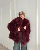 Big Collar Faux Fur Coat Short Fashion Fox Fur Coat Fluffy Plush Women's