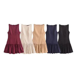 Autumn Fashion New Round Collar Sleeveless Bow Dress Women's Dress