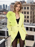 Zingj Spring And Summer New Fashion Temperament V Collar A Button Three-Dimensional Flower Splicing Design Sense Suit Coat