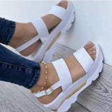 New Spring And Summer Sandals Women's Wide Face With Thick Bottom Slope And Leisure 43 Large Women's
