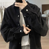 2025 Korean Version Of The Women's Spring And Autumn New Grinding Loose Thin Short Collar Shirt Long-Sleeved Top