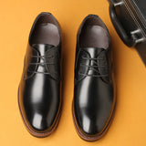Zingj And Autumn Men's Leather Shoes Business Leather Shoes Men's Lace-Up Fashion Single Shoes Large Size Men's Shoes Wenzhou