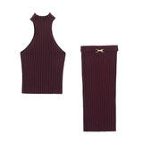 2025 Spring New Knitted Neck Collar Blouse Skirt 3519028