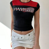 Vintage Logo Print Short Sleeve Tee-Outfit